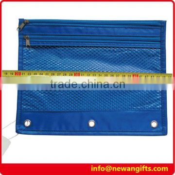Nylon Pencil Binder Pouch with 2 zipper and mesh