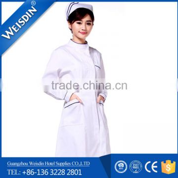 In-Stock Items spandex/organic cotton clothing linen new style female design nurse white uniform