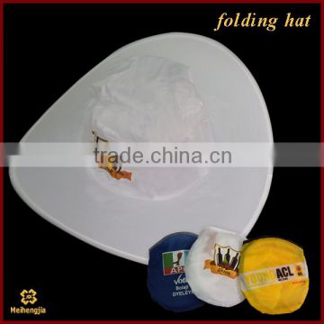 Nylon fold bale White cowboy cap (Passed EN71 tested by SGS)Hot selling logo printed