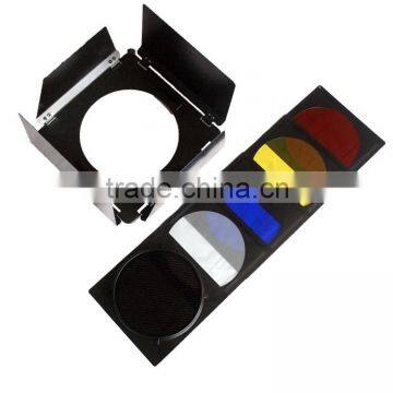 CONONMK color barndoor with honey comb & color filters set wholesale photographic supplies