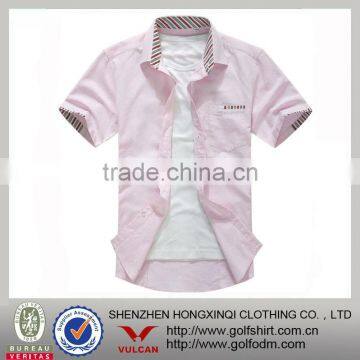 2013 Hot Sales Summer Outdoor Pink Color Dress Shirts For Men