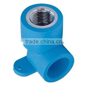 PE Pipe Fittings: Female Thread Elbow with Base (Soc x Fipt with Brass Thread Insert)