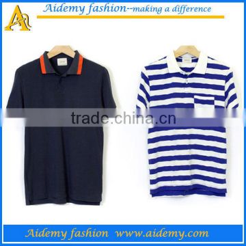 custom combed cotton striped wholesale polo shirt