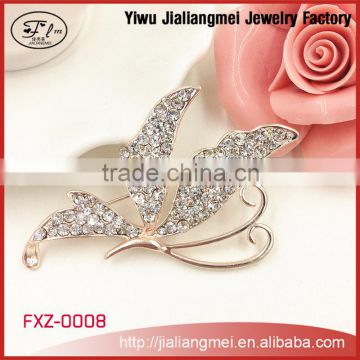 New trendy happy new year metal flower brooch for party