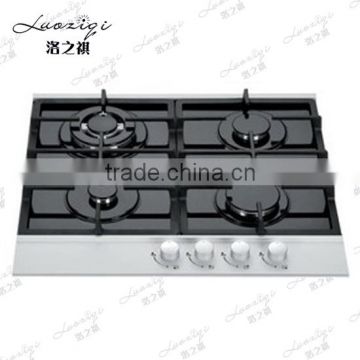 High performance smart indoor tempered glass table Stainless steel edge kitchen gas stove size