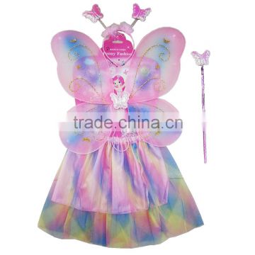 fashion colorful Fairy Butterfly wing/headband/wand/skirt sets