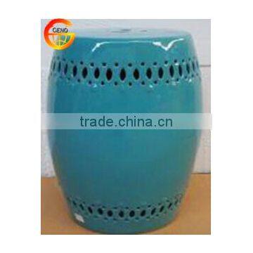 blue excellent ceramic drum stool for garden