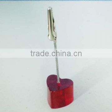 heart shape card holder for Alibaba IPO in USA, resin clips, plastic clips