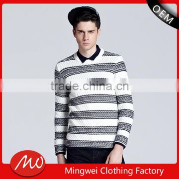 alibaba china selling striped clothes cashmere jacquard sweater for men