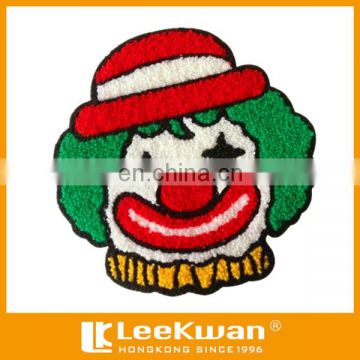 Sew on cloth use Clown chenille embroidery patch products, high quality chenille patch for clothings made in China