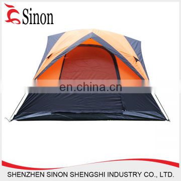 camping four man tent ,double layer orange color 4 person tent