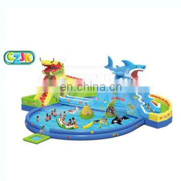 Dragon shark giant product theme water ocean slide inflatable water park