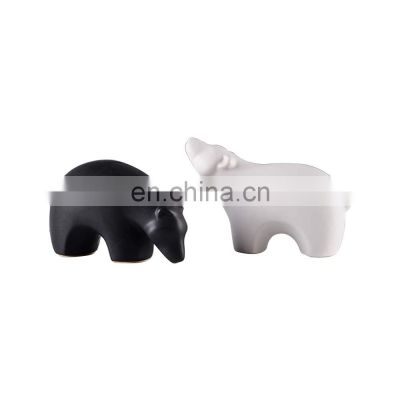 white small white black ceramic polar bear animal figurine statue