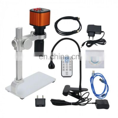 16MP 1080P Industrial Microscope Camera Stand Kit Microscope Magnifier w/ 120X Lens Clamp Light