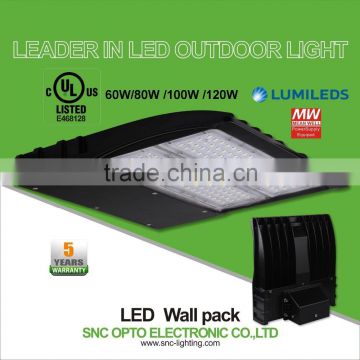 SNC IP65 LUMILEDS UL cUL certified wall lignting LED Wall Pack light 80W 5 years warranty
