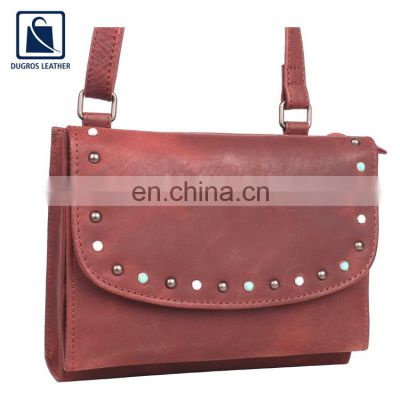 Standard Quality Eye Catching Design Fashion Style Hot Selling Genuine Leather Women Sling Bag for Wholesale Buyers