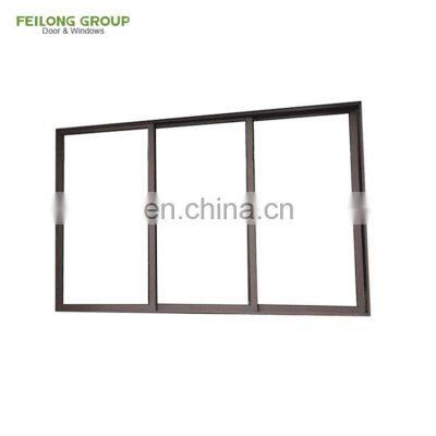 yantai feilong Simple Design Double Glazed Black Aluminum Frame Sliding Window And Doors/Casement