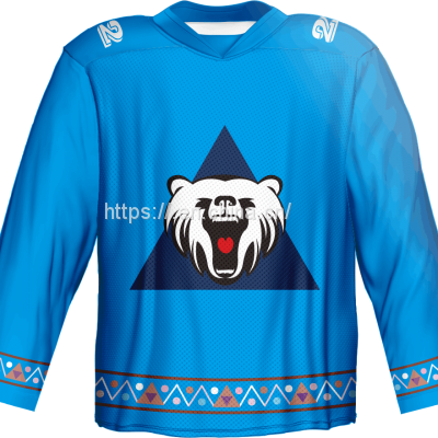 2022 custom blue ice hockey jersey with sublimation printing