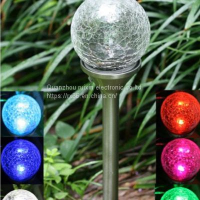 Decoration Color-Changing Outdoor Landscape Garden Solar Crackle Glass Ball Globe Lights