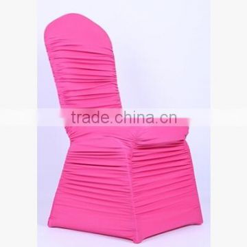 plum wrinkle stretch banquet chair cover, elegant ruffled elastic spandex chair cover