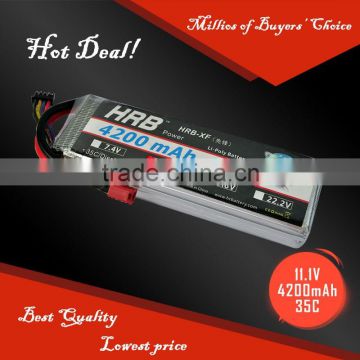 HRB 3S 35C 4200mah 11.1V rechargeable lithium lipo battery for RC Drone Car Boat Truck