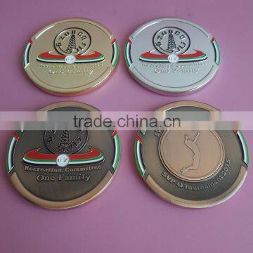 recreation committee one family metal medallion coins for sports events