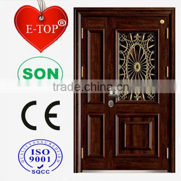 E-TOP DOOR luxury classic design mahogany security door