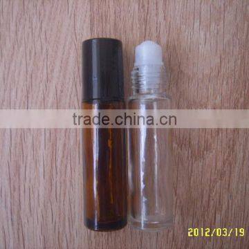 Clear/amber colour 10ml roll on glass bottle