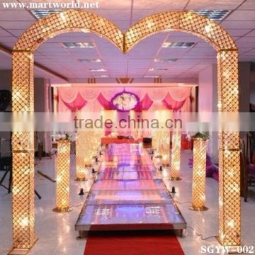 2016 hot new gold&silver led light crystal wedding arch for wedding decoration & party decoration (SGYW-002)                        
                                                Quality Choice