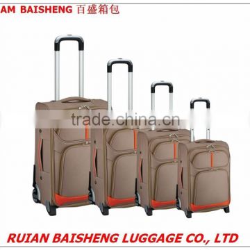 BS206 2015 new design soft trolley case/Zip luggage/Soft Luggage/eva luggage/eva suitcase/four wheels trolle case