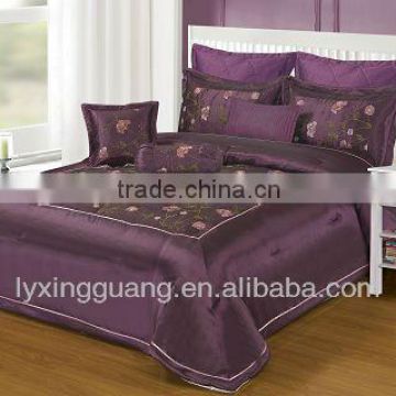 Dark Purple Embroidery High Quality Comforter Sets
