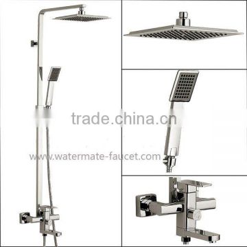 single handle rain shower faucet set with sliding bar