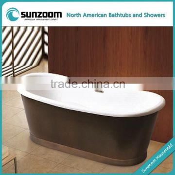 cUPC copper bathtubs,one ends slipper freestanding bathtub,antique copper bathtubs