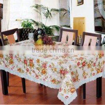 Embossed &shiny pvc rectangular table linens