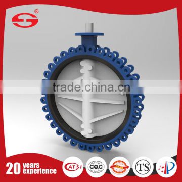 stainless steel EPDM lined no-pin worm gear operated butterfly valve for sanitary valve