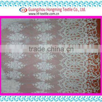 Export Cotton water soluble Embroidery Fabric for Dress Whilte mesh organza embroidery lace Floral fabric