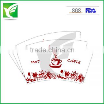100% wood pulp PE coated printed paper cup sheet/paper cup fan