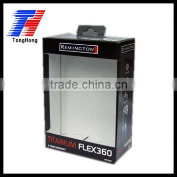 white paper display folding box with PVC
