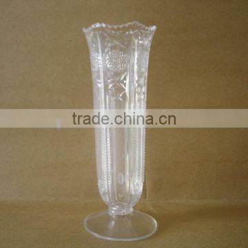 8" transparent plastic flower vases