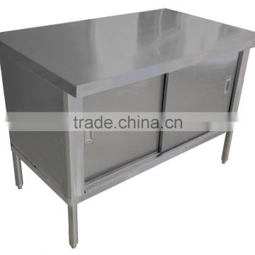 NSF Approval Stainless Steel Kitchen Dish Cabinet With Sliding Door / Knock Down Cabinet