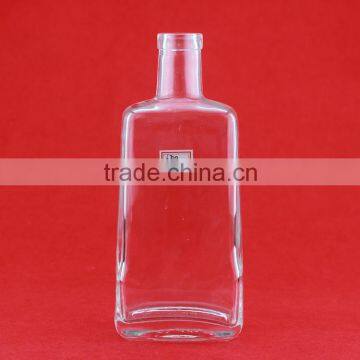 Cheap high flat square liquor bottles 700ml without neck glass bottle whiskey flower shape bottle