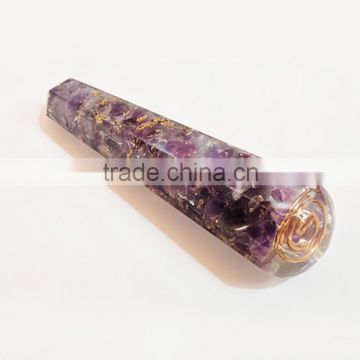 Amethyst Orgonite Faceted Massage Wand : Wholesale Orgonite Crystals Supplier
