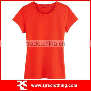 Womens Round Neck T-shirt Prewash T-shirt Plain Cotton T-shirt