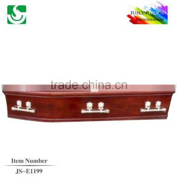 red wood selected european style flat wooden coffin