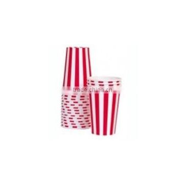 Disposable Vertical Stripe Red Stripe Party Cups Pkt 12