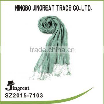 green with tassels gauze women voile custom long scarf