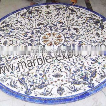 Mother of Pearl Table marble inlaid white table top