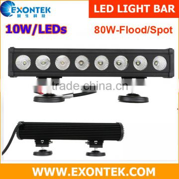 Factory directly sale wholesale led light bar 80W/driving light for JEEP Wrangler 80W with LEDS 10W each super brightness IP67