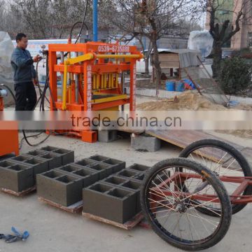 Shengya Brand QT4-40 hollow block and paving brick forming machine with diesel engin working vedio in Youtube