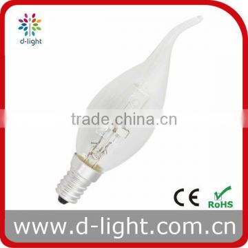 52W E14 Clear Candle Tailed C35 Halogen Lamp